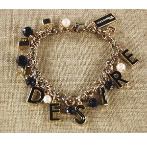 Dolce & Gabbana ‘Desire’ Black Gold Charm Bracelet